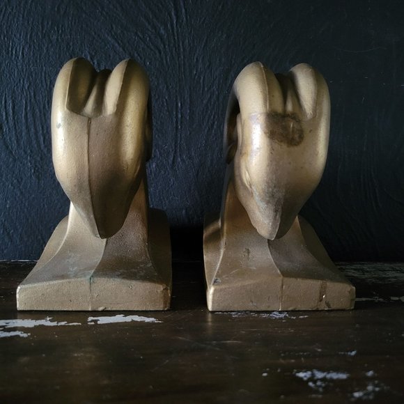 Vintage Art Deco Ram's Head Bookends, Art Deco Library Decor c. 1930s - Picture 2 of 11